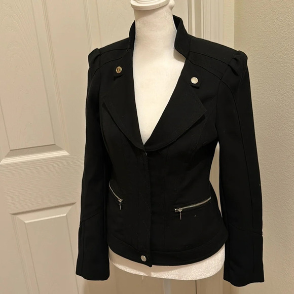 WHITE HOUSE BLACK MARKET BLACK JACKET moto biker style - Picture 1 of 13